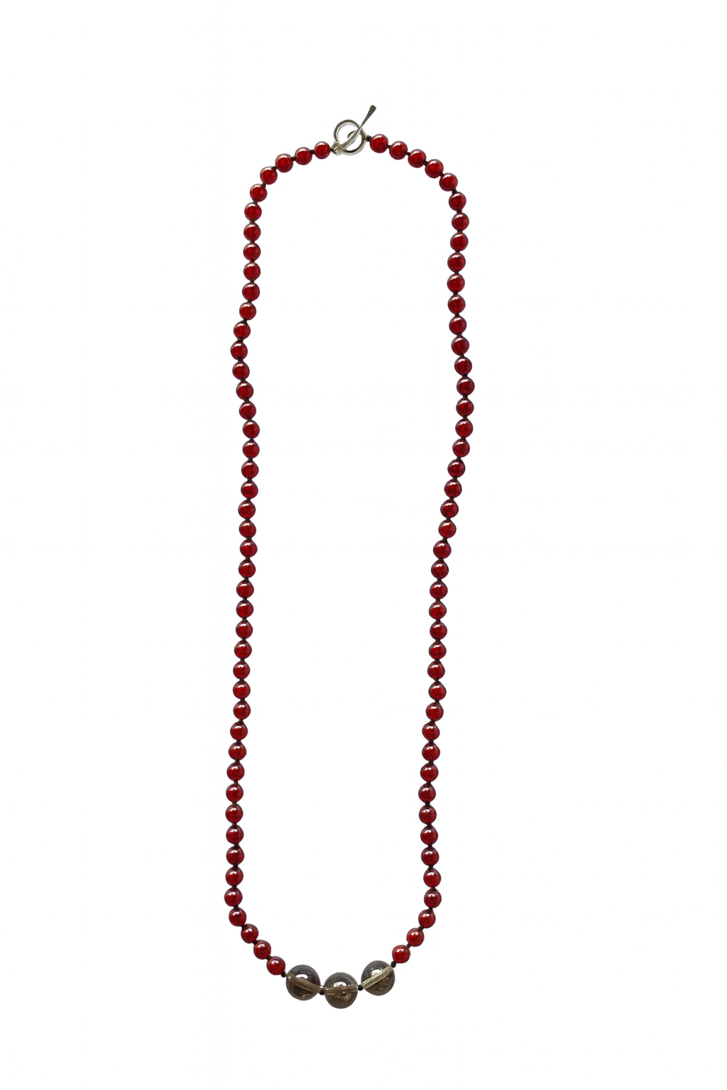 CONSTELLATION NECKLACE in SMOKY QUARTZ AND CARNELIAN