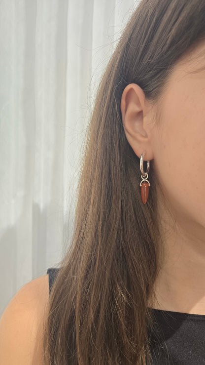 SPEAR DROP HOOP EARRINGS