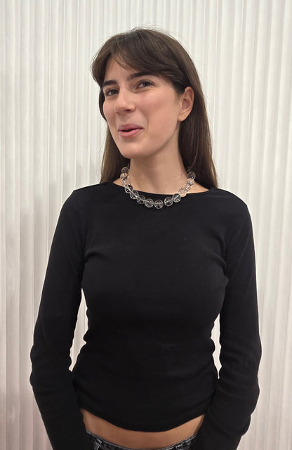 ORB COLLAR NECKLACE IN QUARTZ