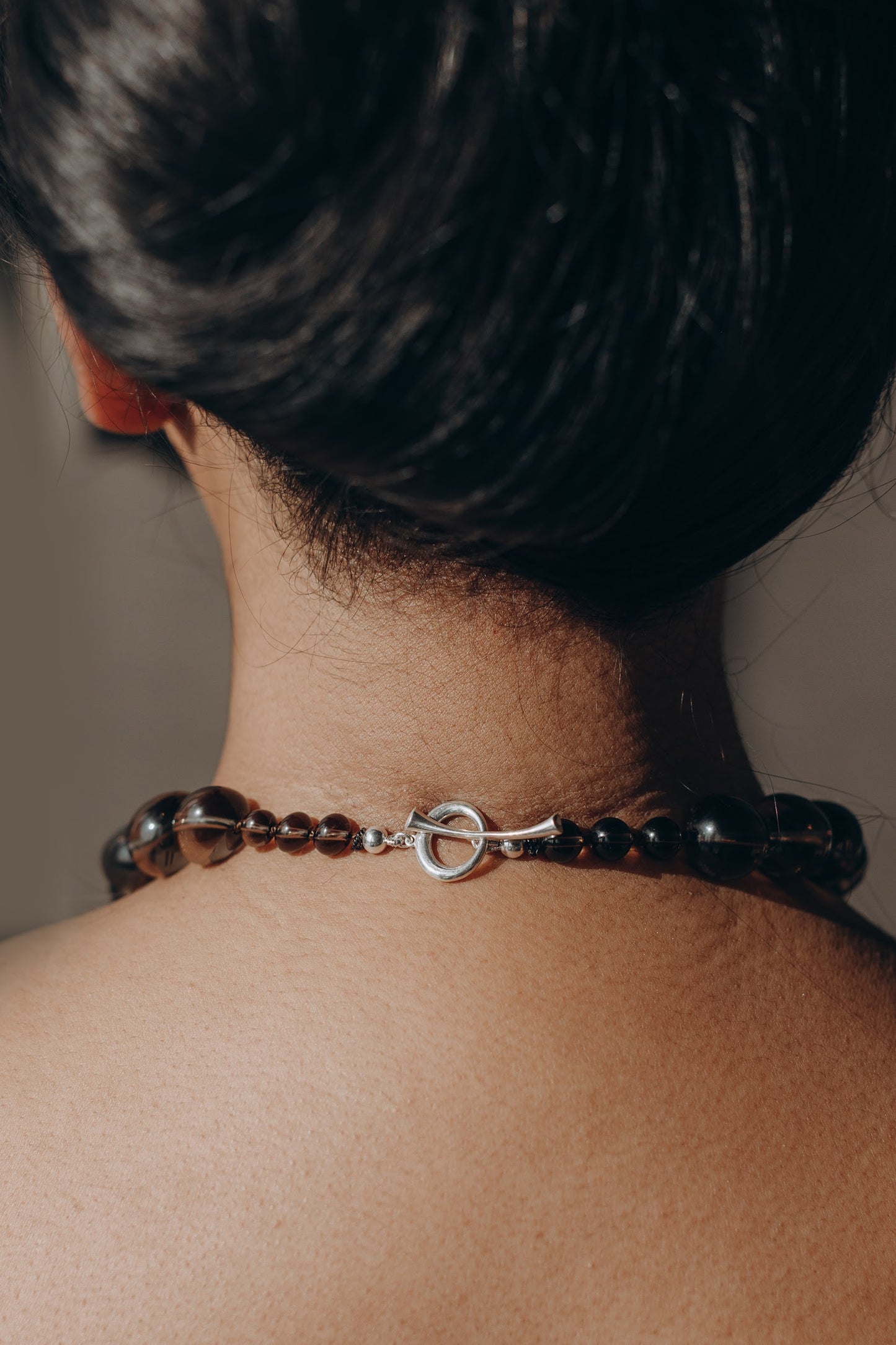 Orb Collar Necklace In Smoky Quartz