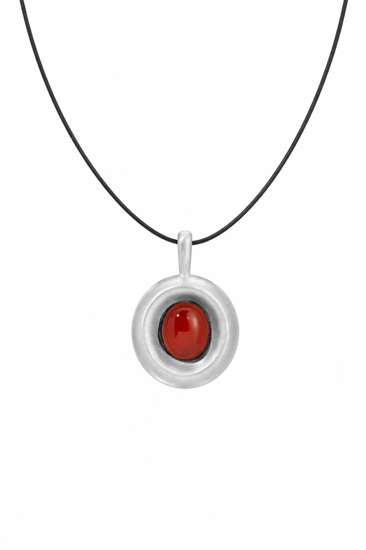 FULL MOON LEATHER CORD NECKLACE