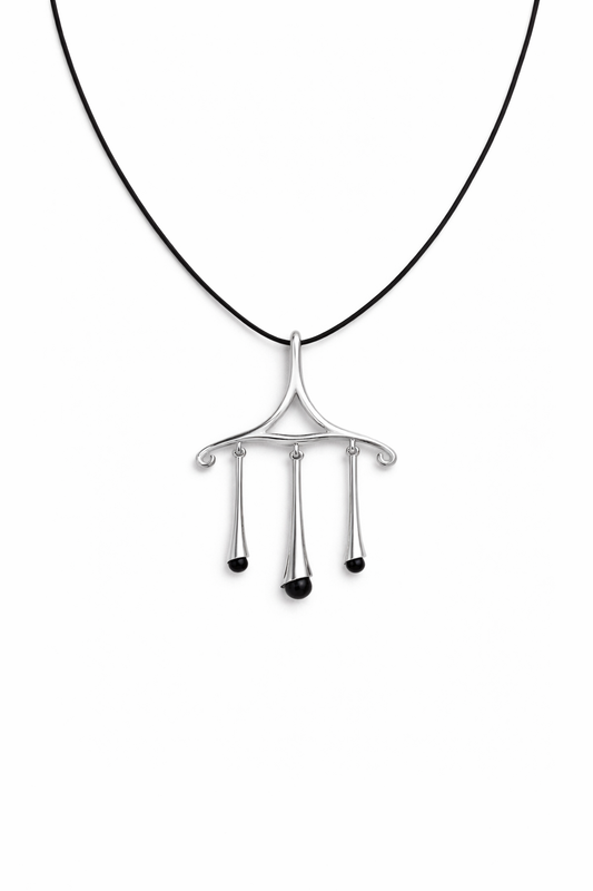CHANDELIER LEATHER CORD NECKLACE