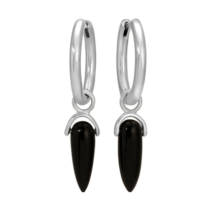SPEAR DROP HOOP EARRINGS