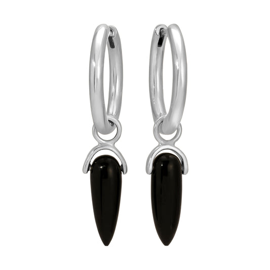 SPEAR DROP HOOP EARRINGS