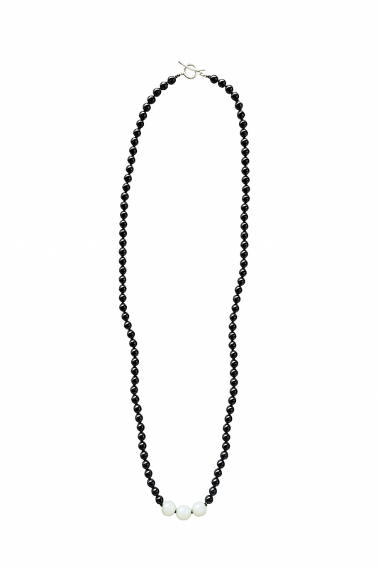 CONSTELLATION NECKLACE in MOONSTONE AND ONYX