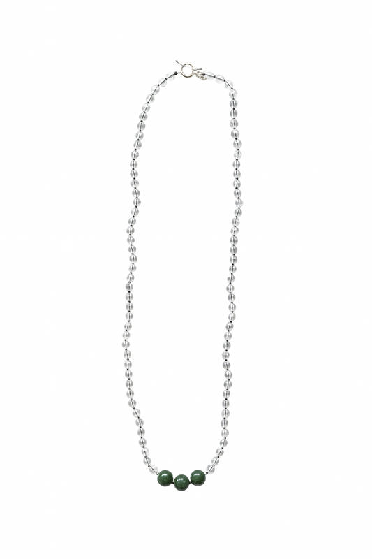CONSTELLATION NECKLACE in JADE AND QUARTZ
